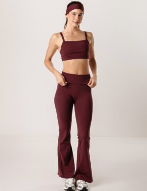 Legging flare pala bordô